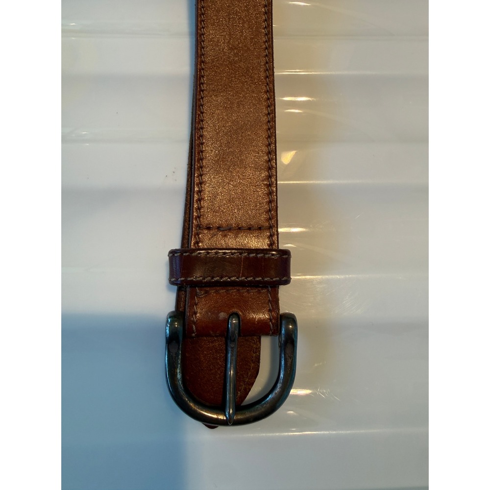 Vintage Eddie Bauer Genuine Italian Leather Belt 2207 S Gorpcore Made in USA